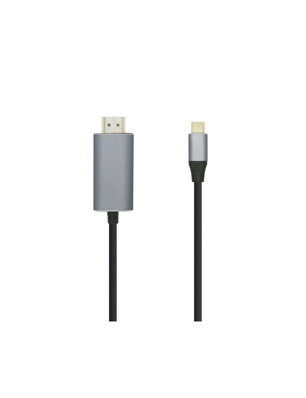 Cable Conversor Aisens A109-0393/ USB Tipo-C Macho - HDMI Macho/ Hasta 27W/ 1250Mbps/ 1.8m/ Negro