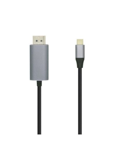 Cable DisplayPort Aisens A109-0394/ USB Tipo-C Macho - DisplayPort Macho/ Hasta 27W/ 1250Mbps/ 80cm/ Negro