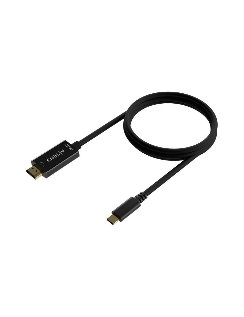 Cable Conversor HDMI 4K Aisens A109-0623/ USB Tipo-C Macho - HDMI Macho/ Hasta 27W/ 1250Mbps/ 80cm/ Negro