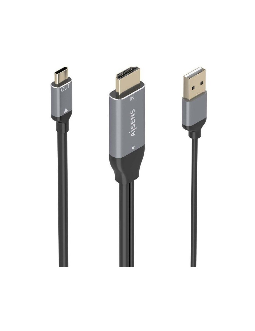 Cable Conversor Aisens A109-0871/ HDMI Macho/ USB Macho - USB Tipo-C Macho/ 1.8m/ Negro