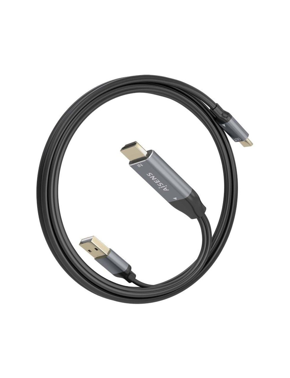 Cable Conversor Aisens A109-0871/ HDMI Macho/ USB Macho - USB Tipo-C Macho/ 1.8m/ Negro