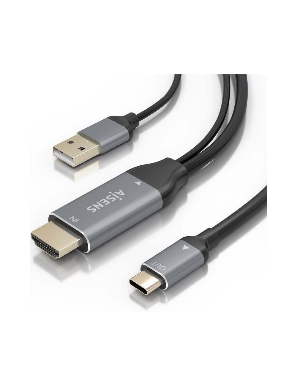 Cable Conversor Aisens A109-0871/ HDMI Macho/ USB Macho - USB Tipo-C Macho/ 1.8m/ Negro
