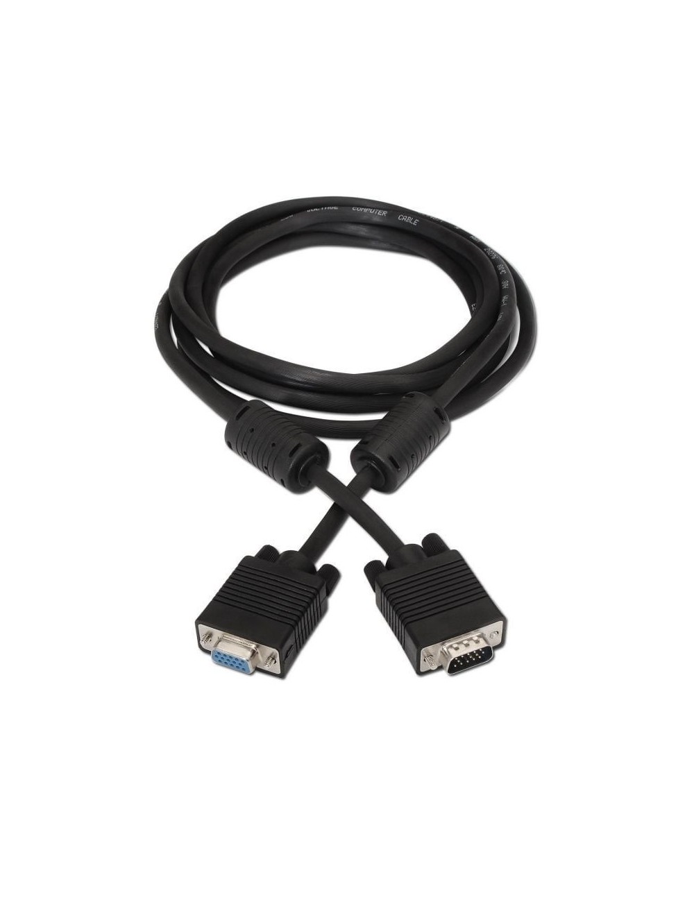 Cable SVGA Aisens A113-0079/ VGA Macho - VGA Hembra/ Hasta 3W/ 10Mbps/ 3m/ Negro