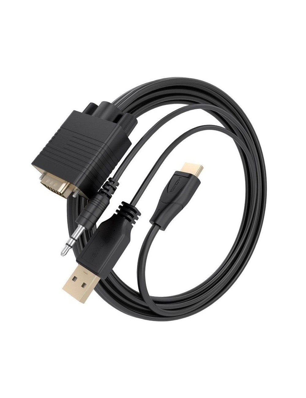 Cable Conversor Aisens A122-1013 SVGA Macho - USB Macho - Jack Macho/ HDMI Macho/ 1m/ Negro