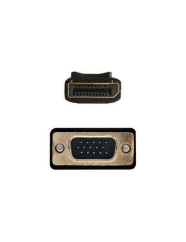 Cable Conversor Aisens A125-0365/ DisplayPort Macho - VGA Macho/ Hasta 5W/ 2300Mbps/ 2m/ Negro