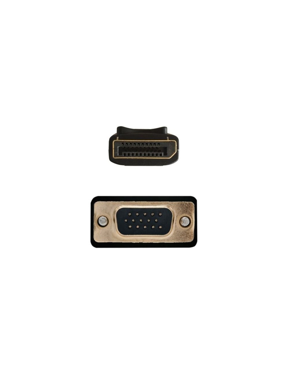 Cable Conversor Aisens A125-0365/ DisplayPort Macho - VGA Macho/ Hasta 5W/ 2300Mbps/ 2m/ Negro