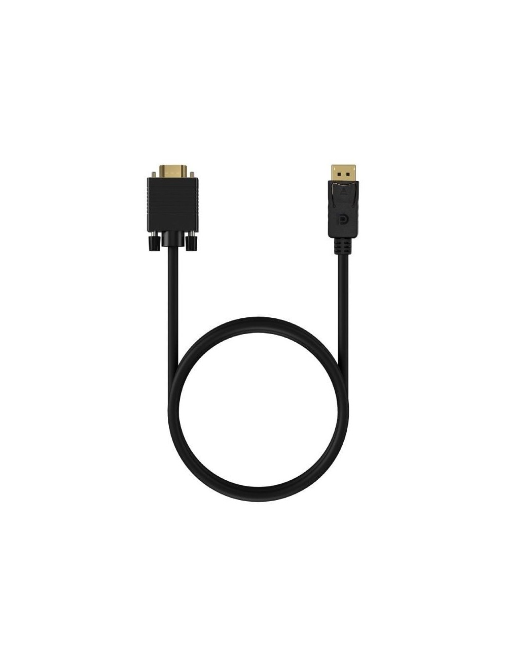 Cable Conversor Aisens A125-0552/ DisplayPort Macho - VGA Macho/ Hasta 5W/ 2300Mbps/ 1m/ Negro