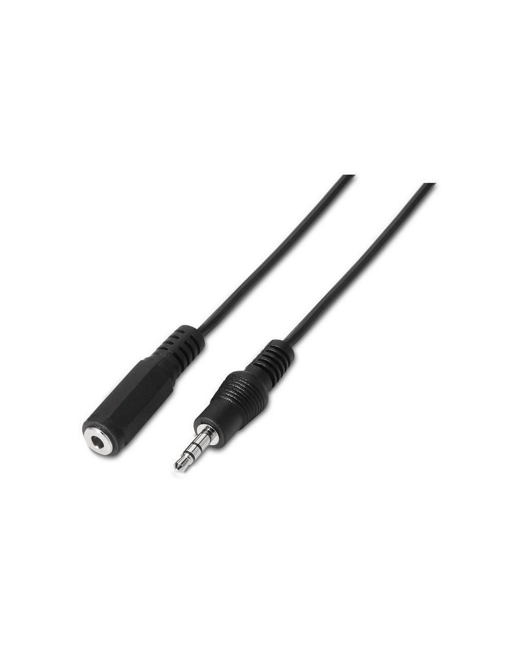 Cable Estéreo Aisens A128-0146/ Jack 3.5 Macho - Jack 3.5 Hembra/ Hasta 0.1W/ 3m/ Negro