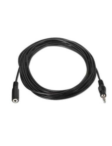 Cable Estéreo Aisens A128-0146/ Jack 3.5 Macho - Jack 3.5 Hembra/ Hasta 0.1W/ 3m/ Negro