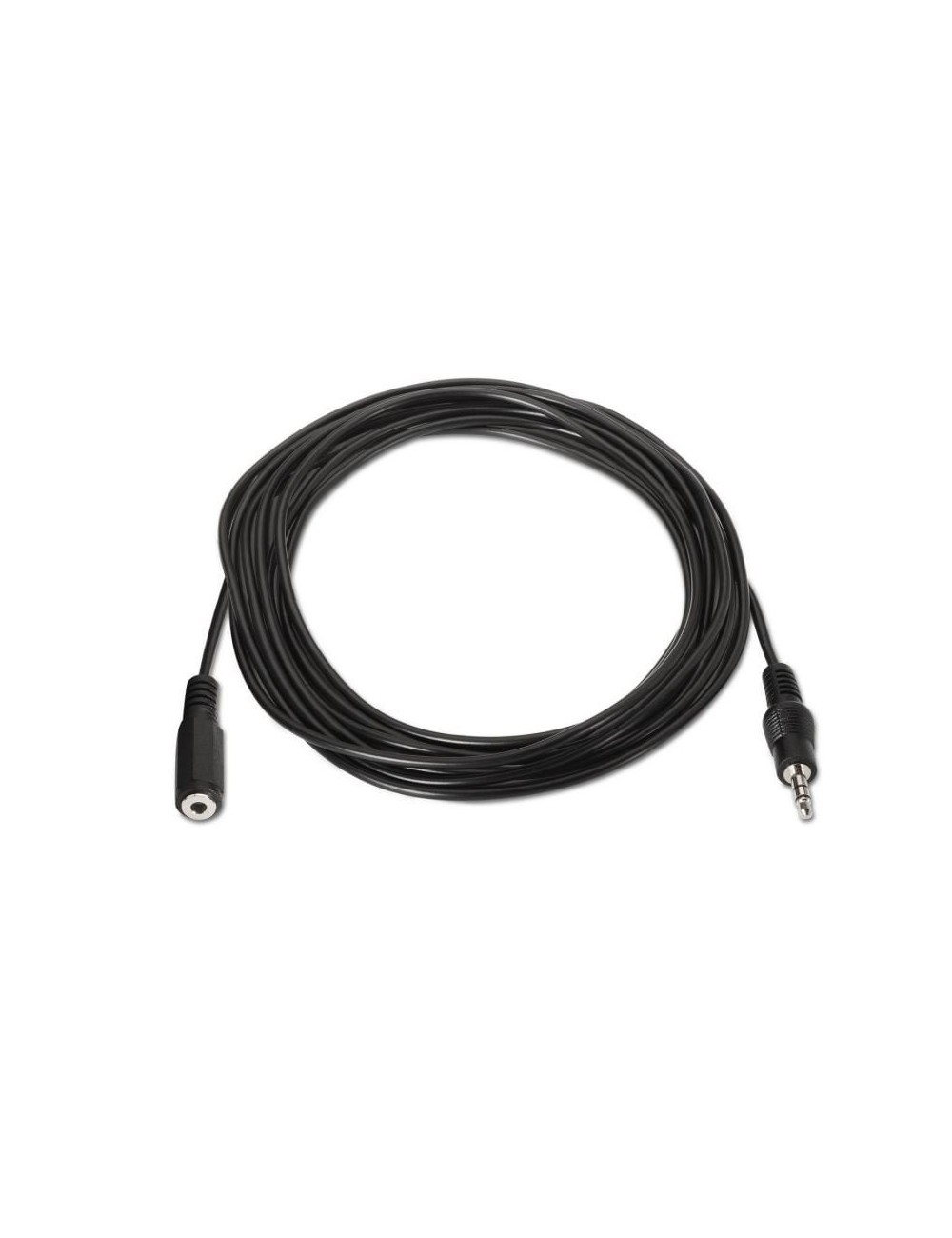Cable Estéreo Aisens A128-0146/ Jack 3.5 Macho - Jack 3.5 Hembra/ Hasta 0.1W/ 3m/ Negro