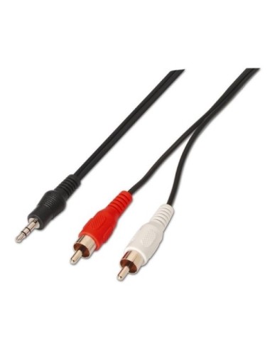 CABLE ESTEREO AISENS JASK 3.5 MASCLE - 2X RCA MASCLE 1.5MT NEGRE ( A128-0147 )
