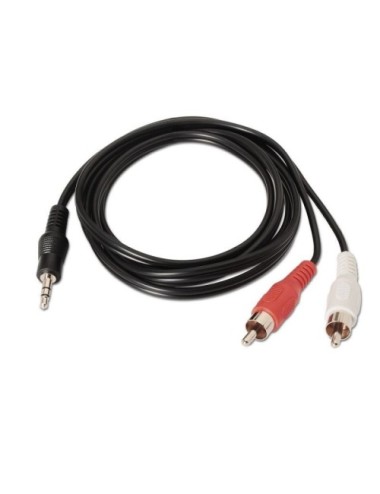 CABLE ESTEREO AISENS JASK 3.5 MASCLE - 2X RCA MASCLE 1.5MT NEGRE ( A128-0147 )