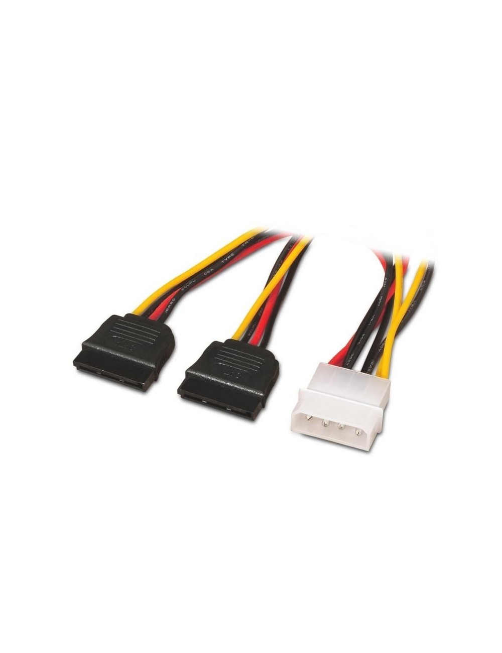 Cable Duplicador de Alimentación Aisens A131-0161/ Molex 4 PIN Macho - 2x SATA Hembra/ Hasta 54W/ 20cm