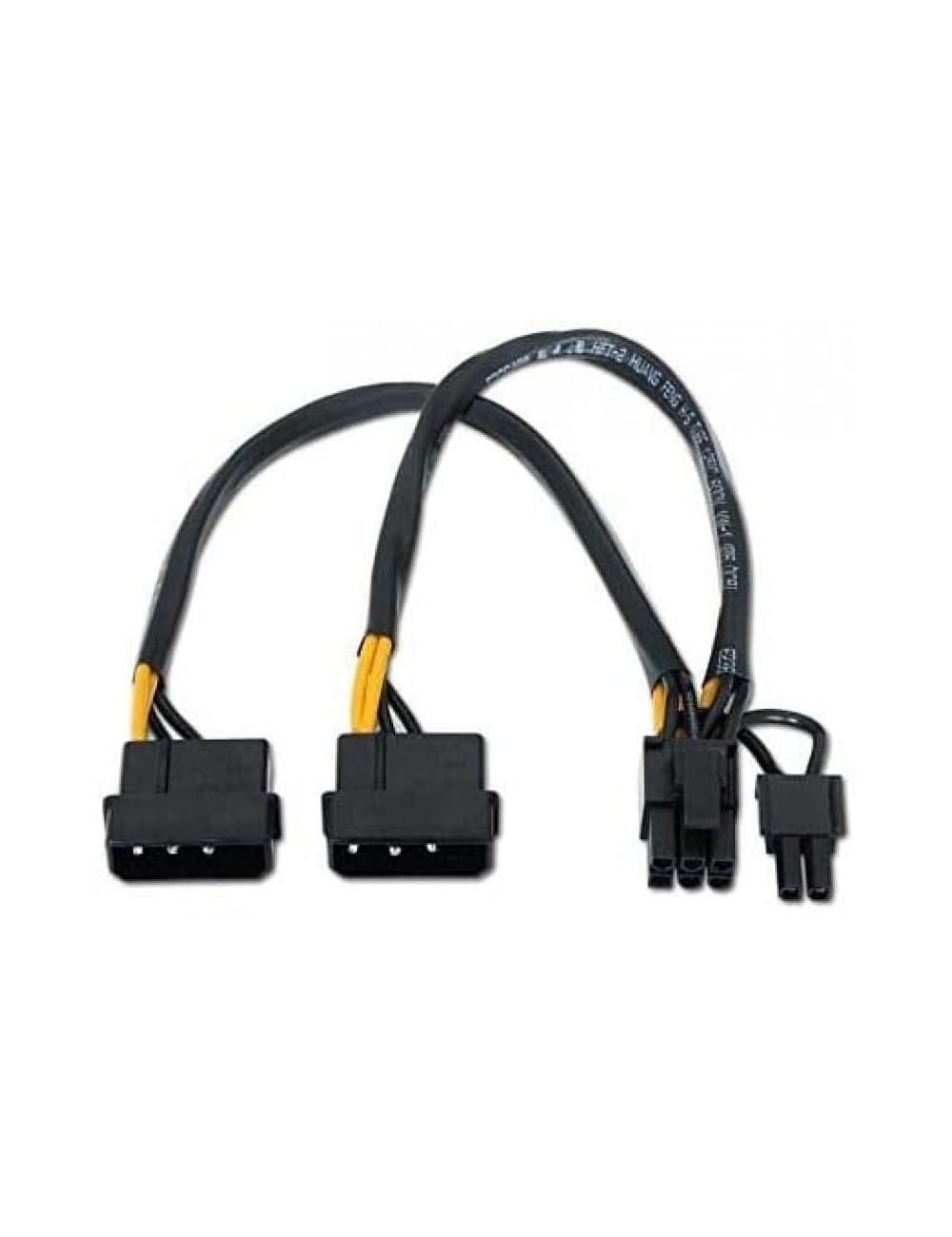 Cable Alimentación Tarjeta Gráfica Aisens A131-0165/ 2x Molex Macho - Molex 6+2 PIN Macho/ Hasta 54W/ 20cm