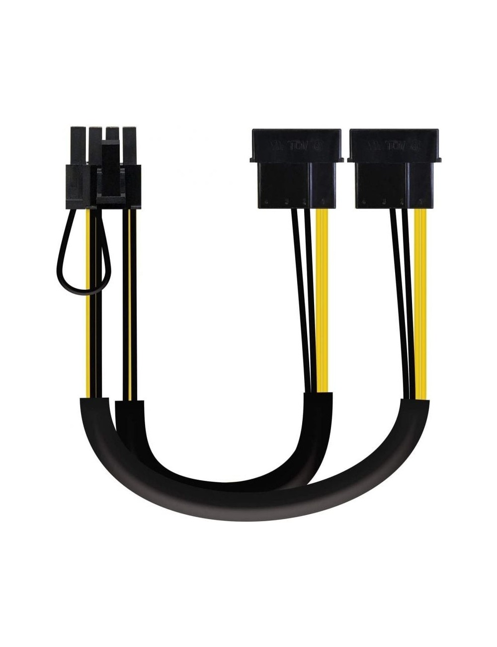 Cable Alimentación Tarjeta Gráfica Aisens A131-0165/ 2x Molex Macho - Molex 6+2 PIN Macho/ Hasta 54W/ 20cm