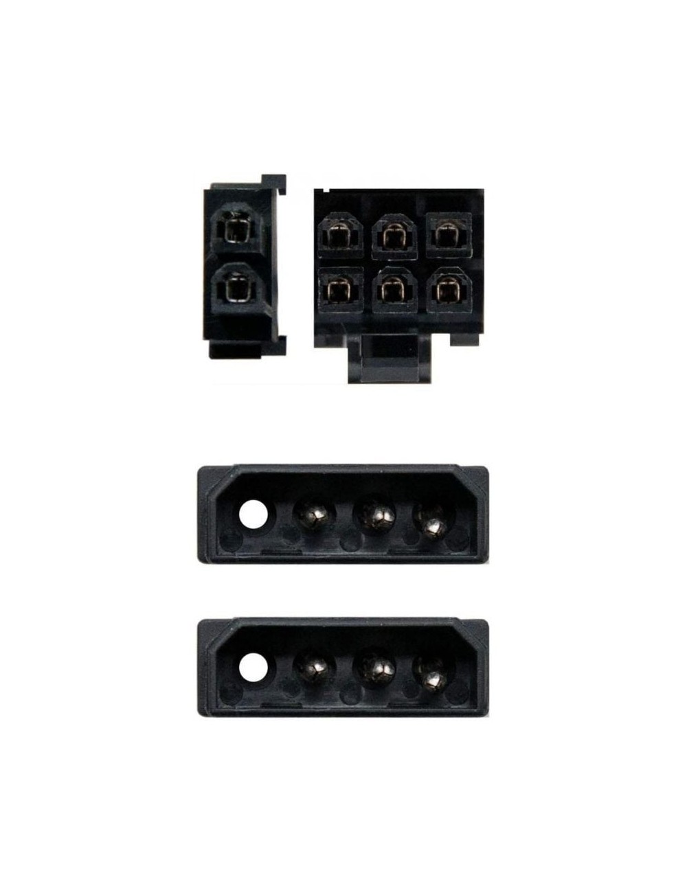Cable Alimentación Tarjeta Gráfica Aisens A131-0165/ 2x Molex Macho - Molex 6+2 PIN Macho/ Hasta 54W/ 20cm