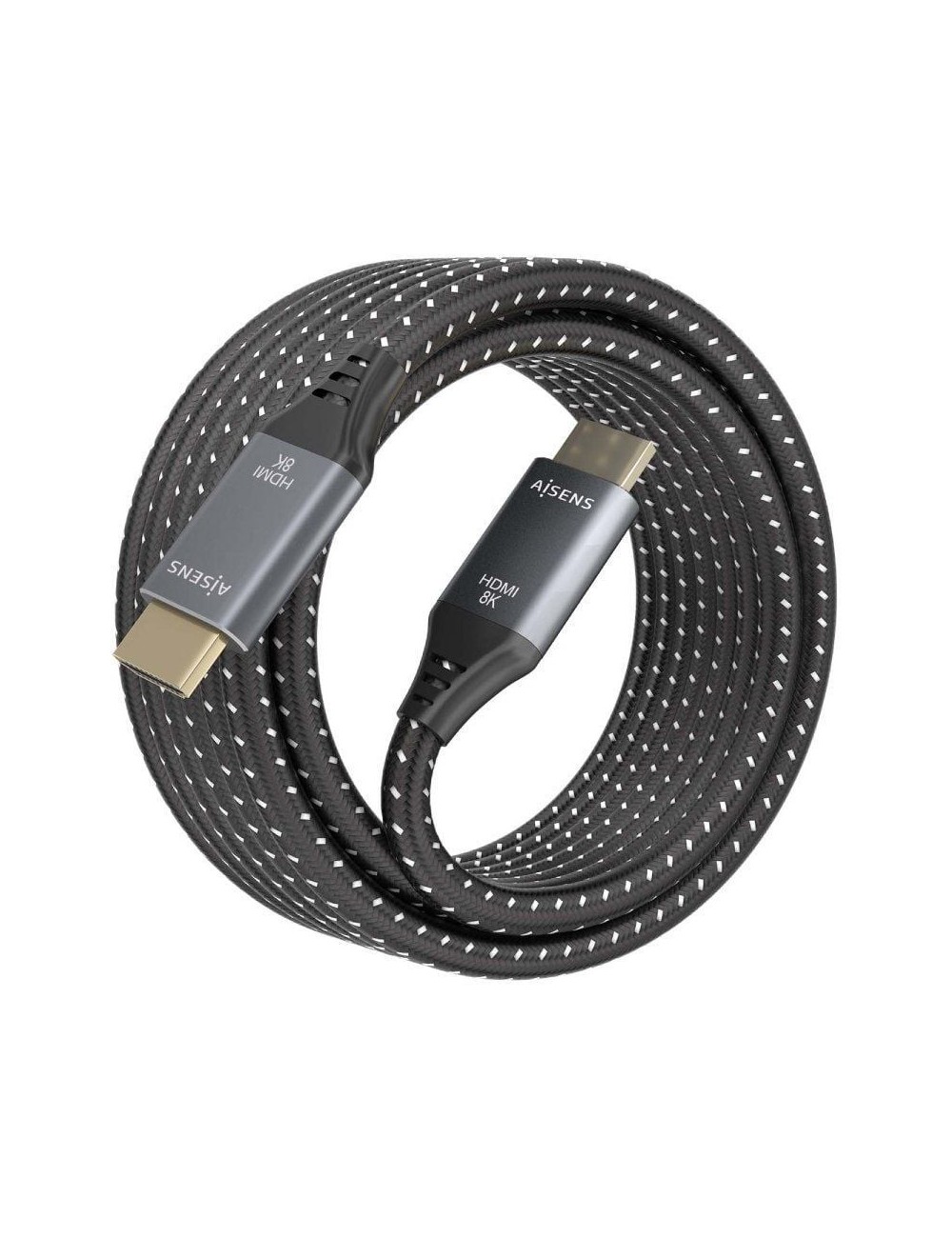 Cable HDMI 2.1 8K Aisens A150-0876/ HDMI Macho - HDMI Macho/ 5m/ Gris y Negro