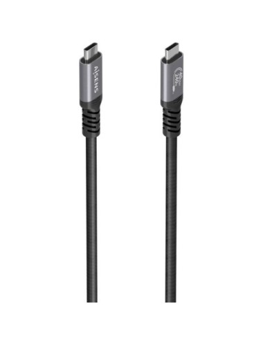Cable USB 4.0 Tipo-C Aisens A156-0994/ USB Tipo-C Macho - USB Tipo-C Macho/ Hasta 240W/ 40Gbps/ 1m/ Negro