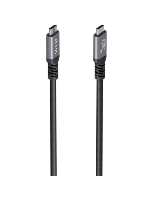 Cable USB 4.0 Tipo-C Aisens A156-0995/ USB Tipo-C Macho - USB Tipo-C Macho/ Hasta 240W/ 40Gbps/ 1.5m/ Negro