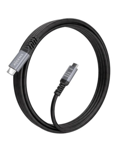 Cable USB 4.0 Tipo-C Aisens A156-0995/ USB Tipo-C Macho - USB Tipo-C Macho/ Hasta 240W/ 40Gbps/ 1.5m/ Negro