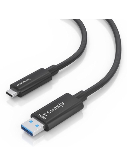 Cable USB 3.2 Tipo-C AOC Aisens A157-0925/ USB Tipo-C Macho - USB Macho/ 10Gbps/ 15m/ Negro