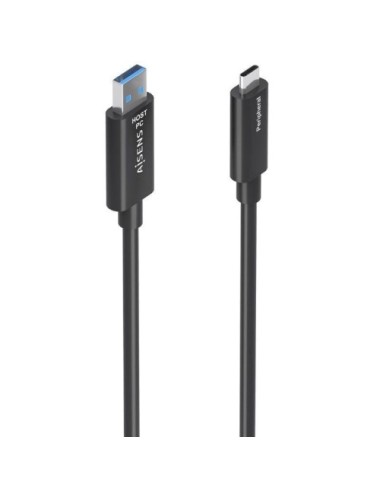 Cable USB 3.2 Tipo-C AOC Aisens A157-0925/ USB Tipo-C Macho - USB Macho/ 10Gbps/ 15m/ Negro