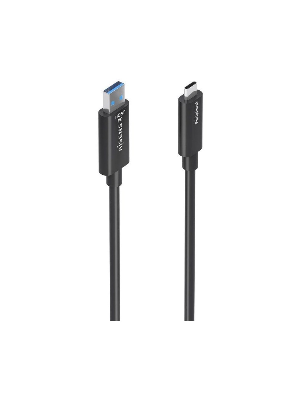 Cable USB 3.2 Tipo-C AOC Aisens A157-0925/ USB Tipo-C Macho - USB Macho/ 10Gbps/ 15m/ Negro