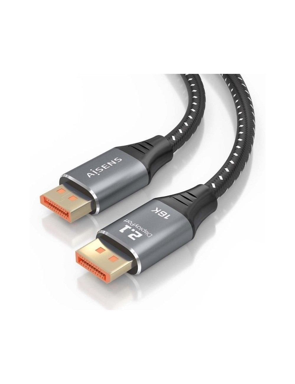 Cable DisplayPort 2.1 16K Aisens A158-0903/ DisplayPort Macho - DisplayPort Macho/ 80Gbps/ 2m/ Negro