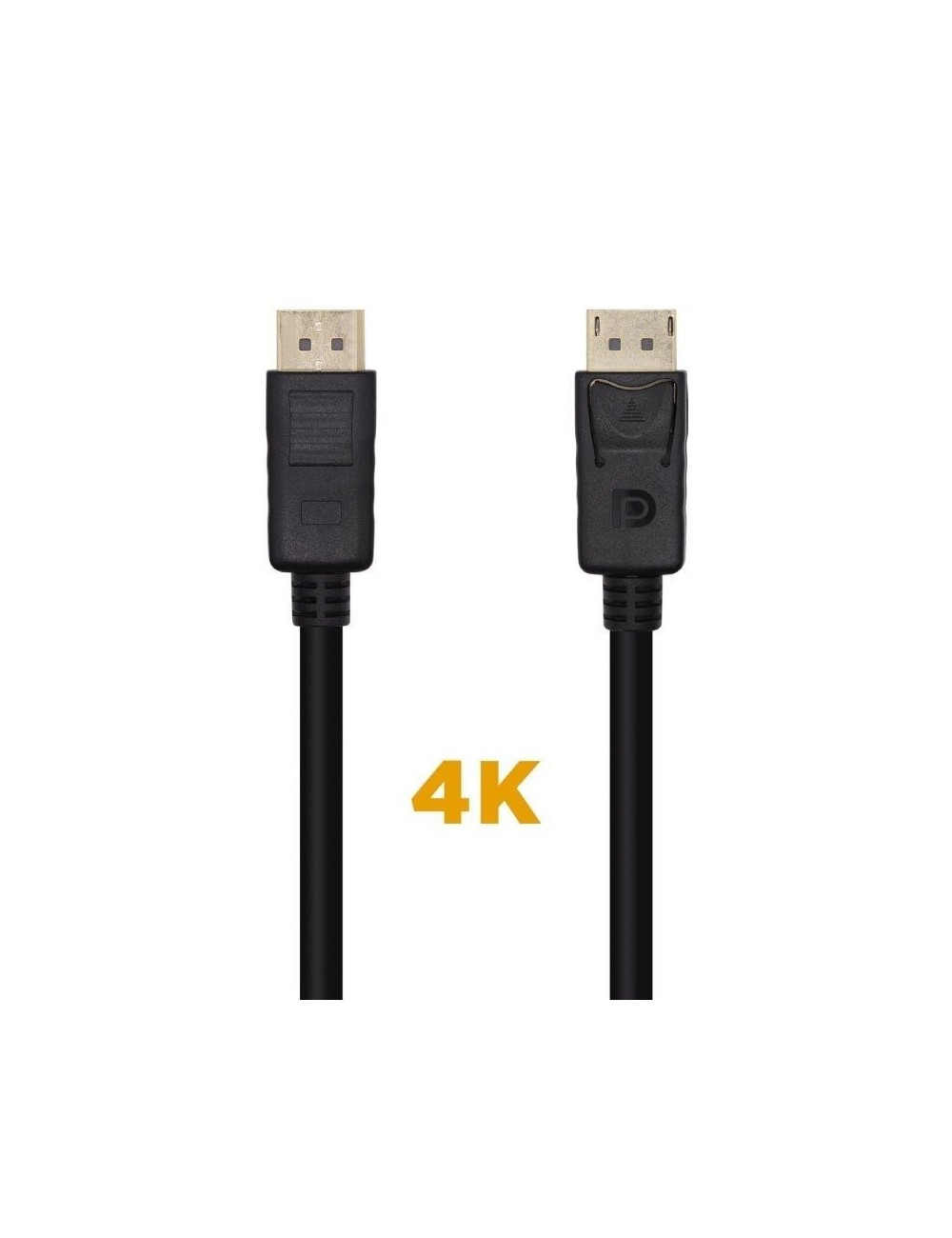 Cable DisplayPort 1.2 4K Aisens A124-0455/ DisplayPort Macho - DisplayPort Macho/ 1m/ Negro
