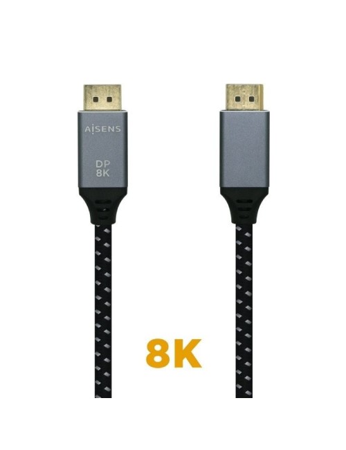 Cable DisplayPort 1.4 8K Aisens A149-0436/ DisplayPort Macho - DisplayPort Macho/ 1.5m/ Negro Gris