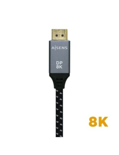 Cable DisplayPort 1.4 8K Aisens A149-0436/ DisplayPort Macho - DisplayPort Macho/ 1.5m/ Negro Gris