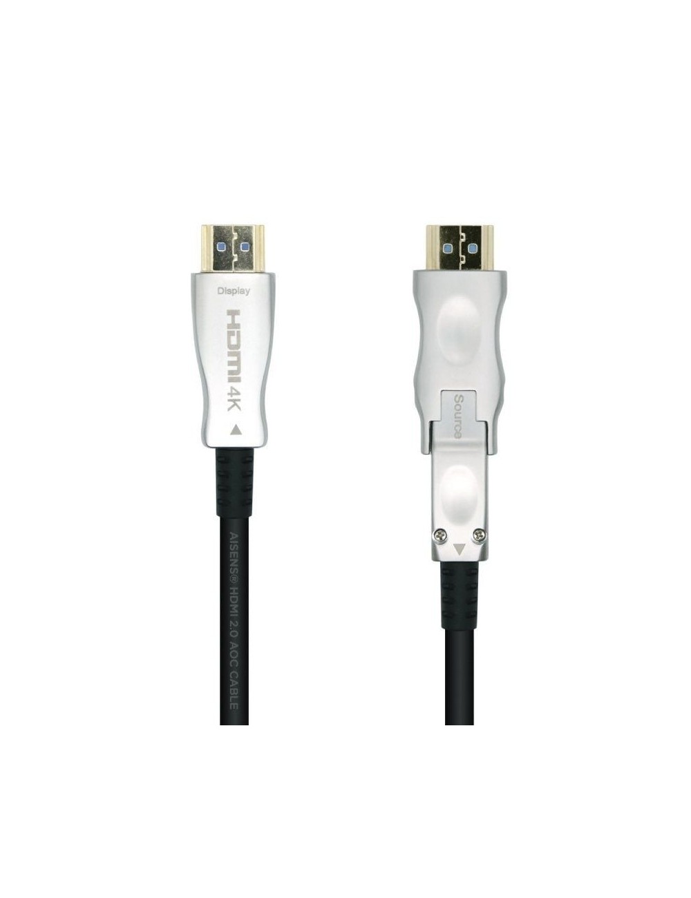 Cable HDMI 2.0 AOC 4K Desmontable Aisens A148-0511/ HDMI Macho / D Macho - HDMI Macho/ 20m/ Negro