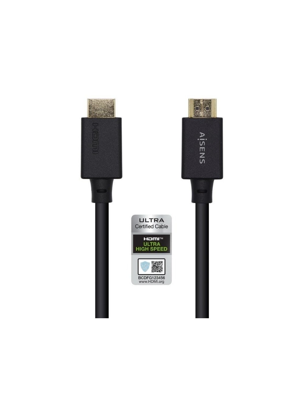 Cable HDMI 2.1 8K Aisens A150-0420/ HDMI Macho - HDMI Macho/ 50cm/ Certificado/ Negro