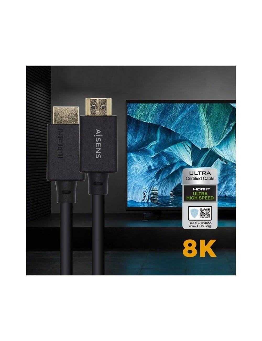 Cable HDMI 2.1 8K Aisens A150-0422/ HDMI Macho - HDMI Macho/ 1.5m/ Certificado/ Negro