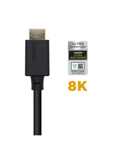 CABLE HDMI 2.1 8K AISENS A150-0423 / HDMI MASCLE - HDMI MASCLE 2mts NEGRE ( A150-0423 )
