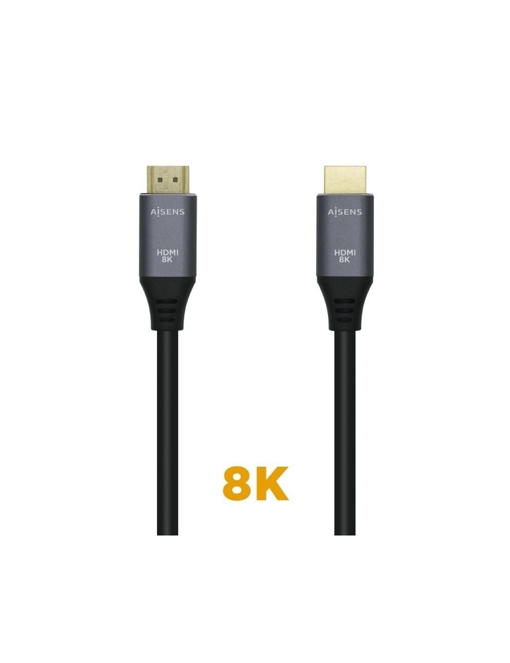 Cable HDMI 2.1 8K Aisens A150-0425/ HDMI Macho - HDMI Macho/ 50cm/ Gris Negro