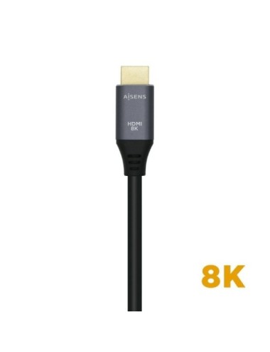 Cable HDMI 2.1 8K Aisens A150-0428/ HDMI Macho - HDMI Macho/ 2m/ Gris Negro