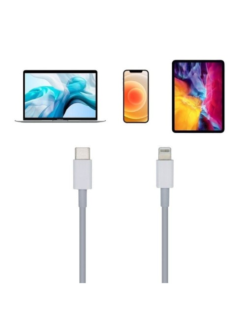 Cable USB 2.0 Tipo-C Lightning Aisens A102-0442/ Lightning Macho - USB Tipo-C Macho/ 480Mbps/ 1m/ Blanco