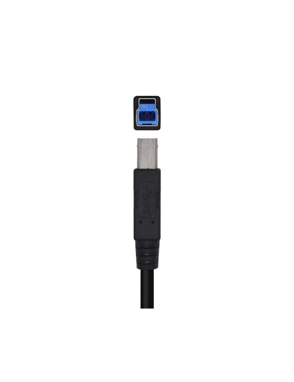 Cable USB 3.0 Impresora Aisens A105-0445/ USB Tipo-B Macho - USB Macho/ 5Gbps/ 3m/ Negro