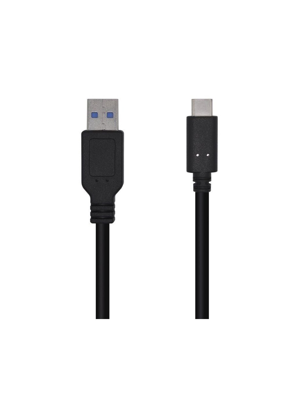 Cable USB 3.1 Tipo-C Aisens A107-0449/ USB Tipo-C Macho - USB Macho/ 50cm/ Negro