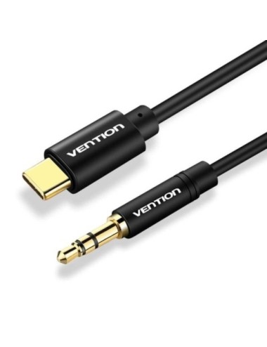 Cable Conversor Audio Vention BGABG/ USB Tipo-C Macho - Jack 3.5 Macho/ 1.5m/ Negro