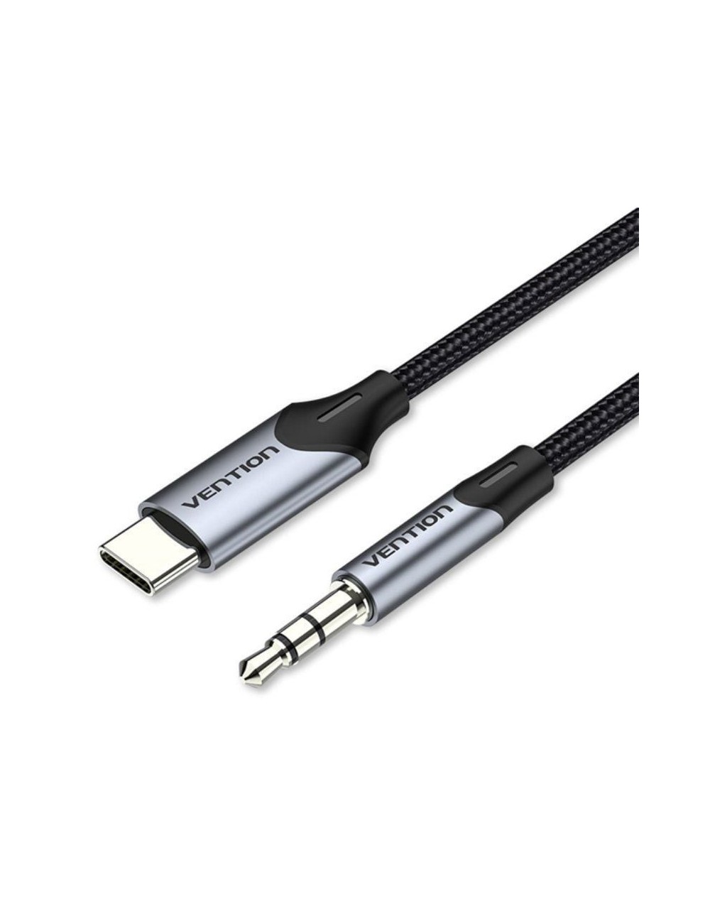 Cable Conversor Audio Vention BGKHF/ USB Tipo-C Macho - Jack 3.5 Macho/ 1m/ Gris