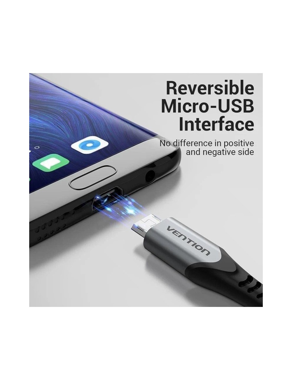 Cable USB 2.0 Vention COCHD/ USB Macho - MicroUSB Macho/ 480Mbps/ 50cm/ Negro