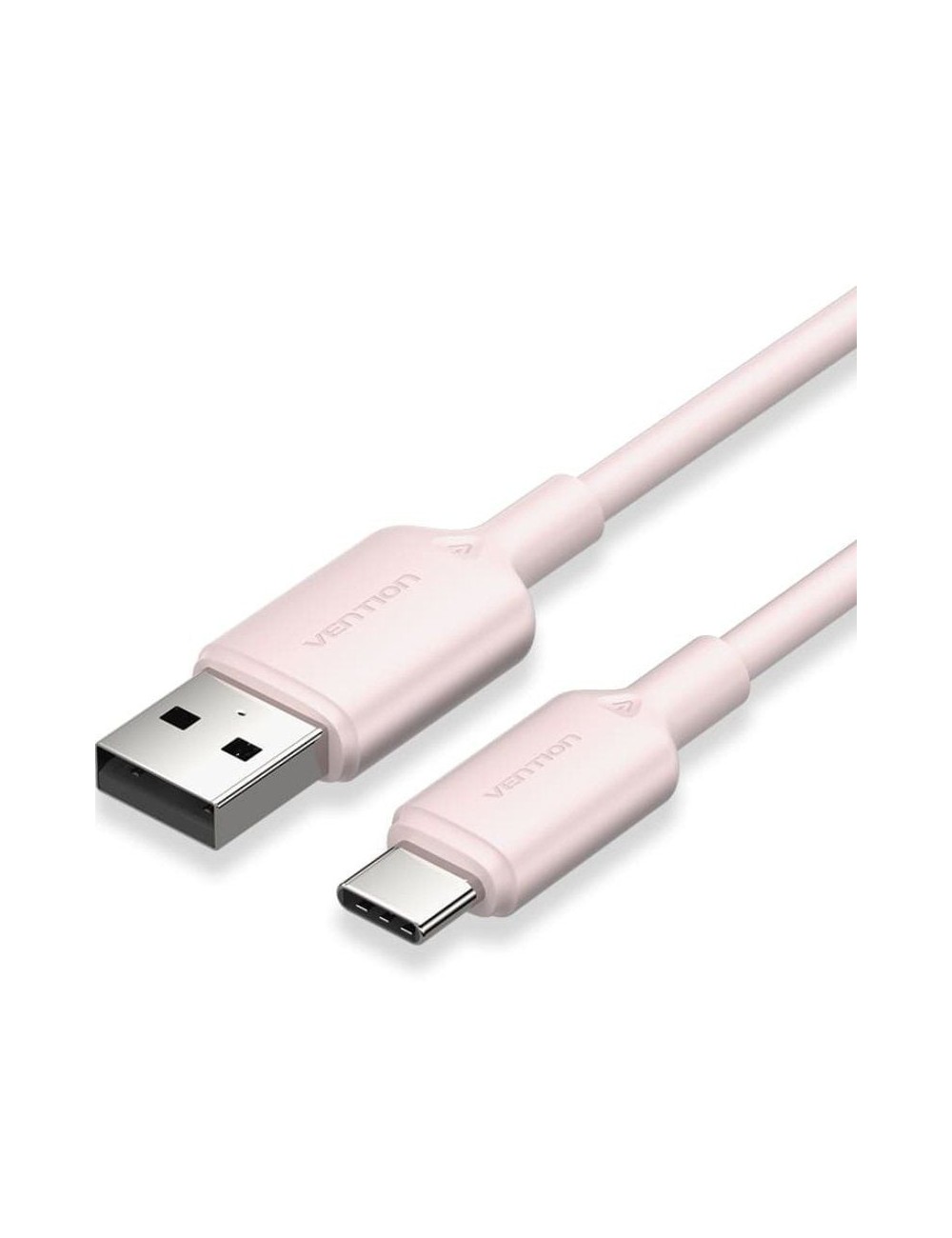 Cable USB 2.0 Tipo-C Vention CTQPH/ USB Tipo-C Macho - USB Macho/ Hasta 60W/ 480Mbps/ 2m/ Rosa
