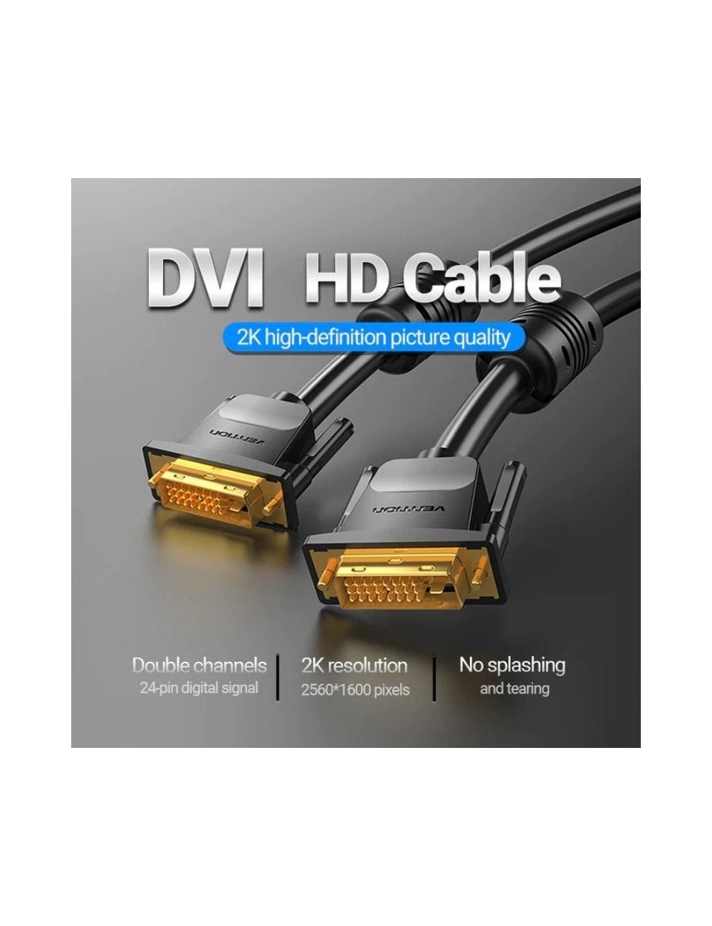 Cable DVI Vention EAABG/ DVI-D Macho - DVI-D Macho/ 1.5m/ Negro