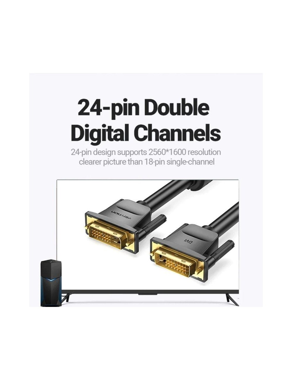 Cable DVI Vention EAABG/ DVI-D Macho - DVI-D Macho/ 1.5m/ Negro