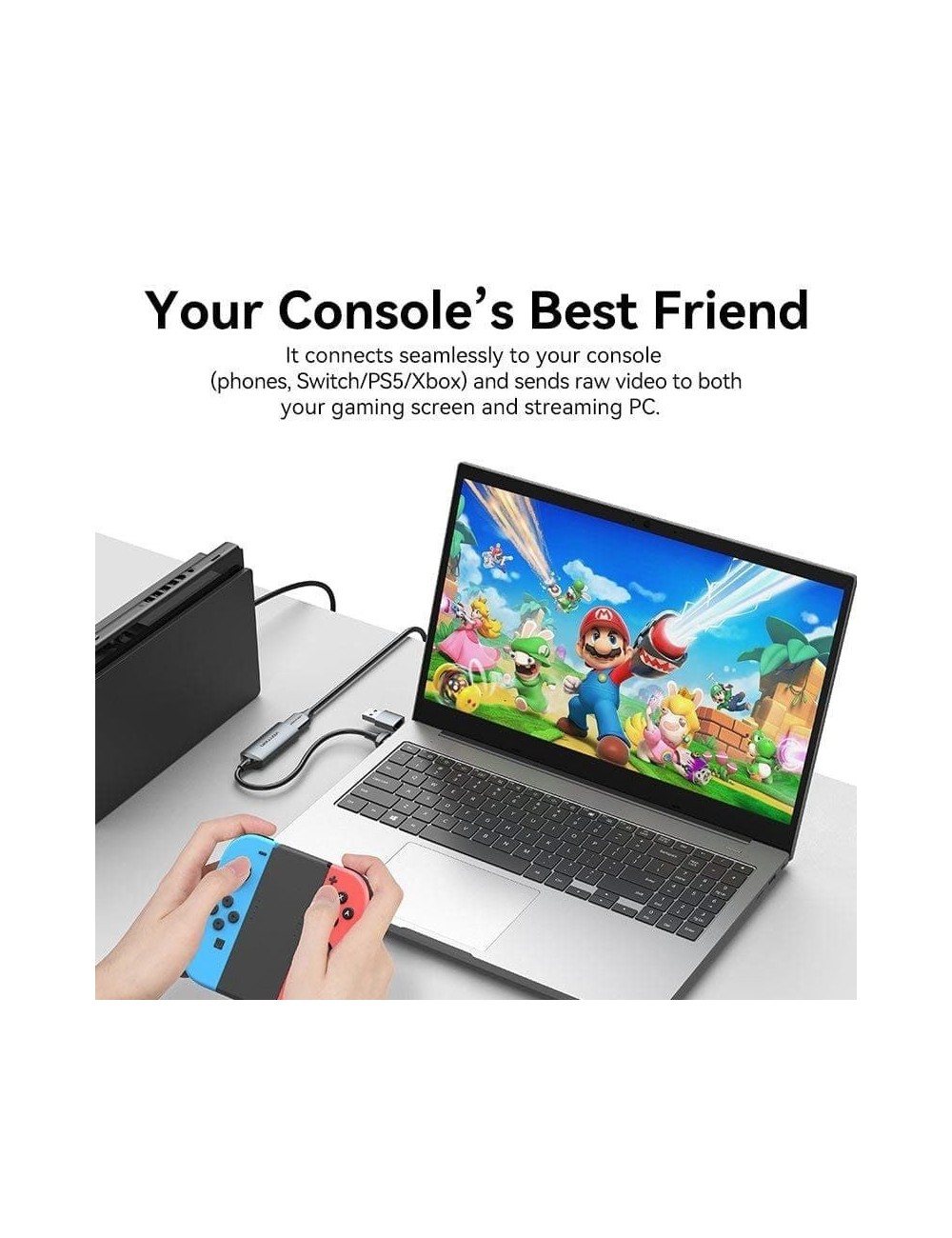 Conversor HDMI 4K 60Hz Vention ACWHA/ HDMI Hembra / USB Macho - USB Tipo-C Macho/ 480Mbps/ 10cm/ Negro