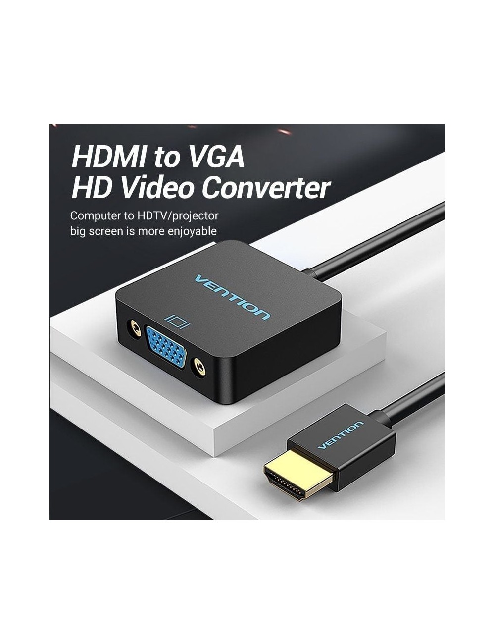 Conversor Vention ACPBB/ HDMI Macho - VGA Hembra/ 15cm/ Negro