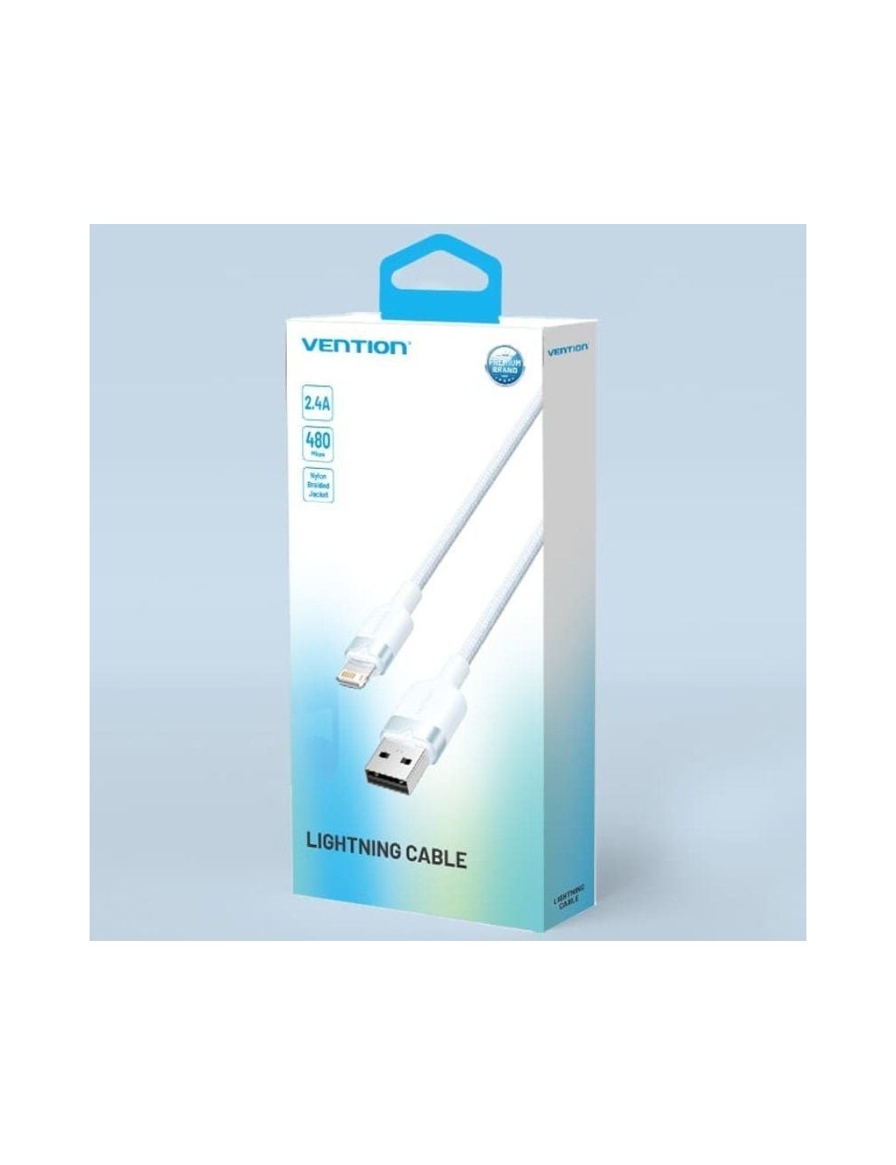 Cable USB Lightning Vention LANWF/ USB Macho - Lightning Macho/ 480Mbps/ 1m/ Blanco