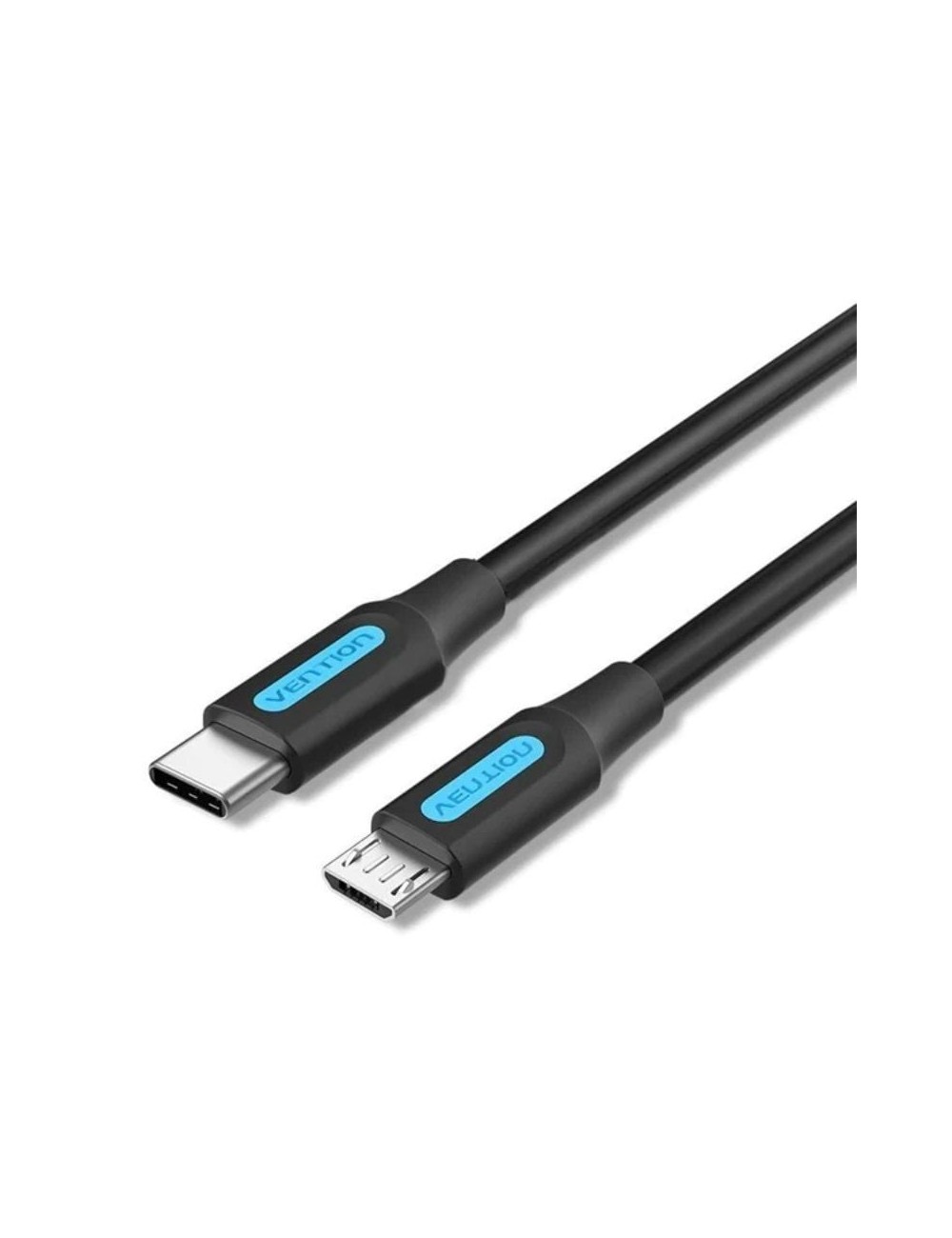 Cable USB 2.0 Tipo-C Vention COVBH/ USB Tipo-C Macho - MicroUSB Macho/ 480Mbps/ 2m/ Negro